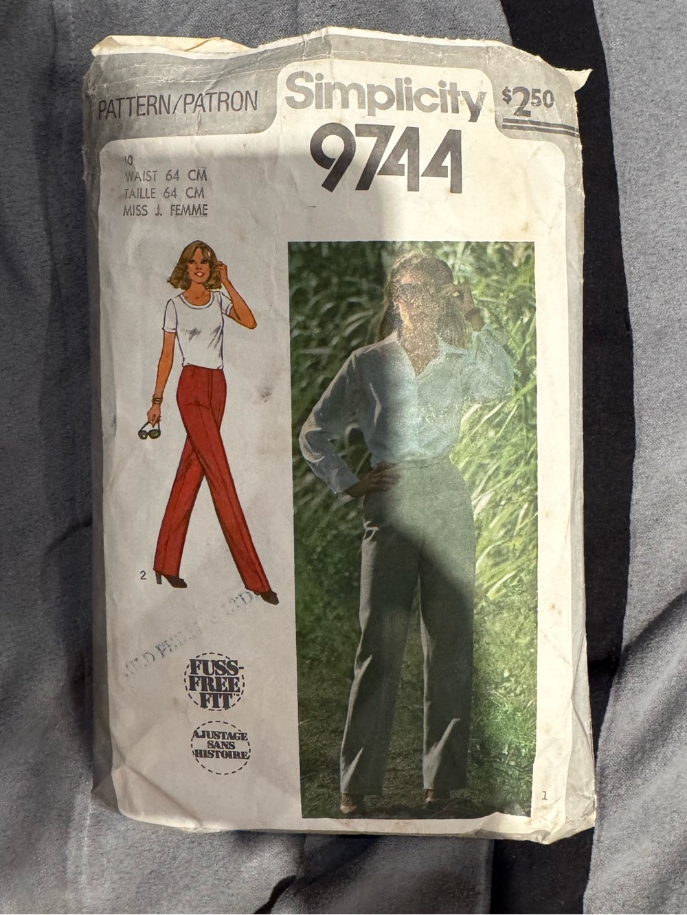 Simplicity 1980s pants sewing pattern